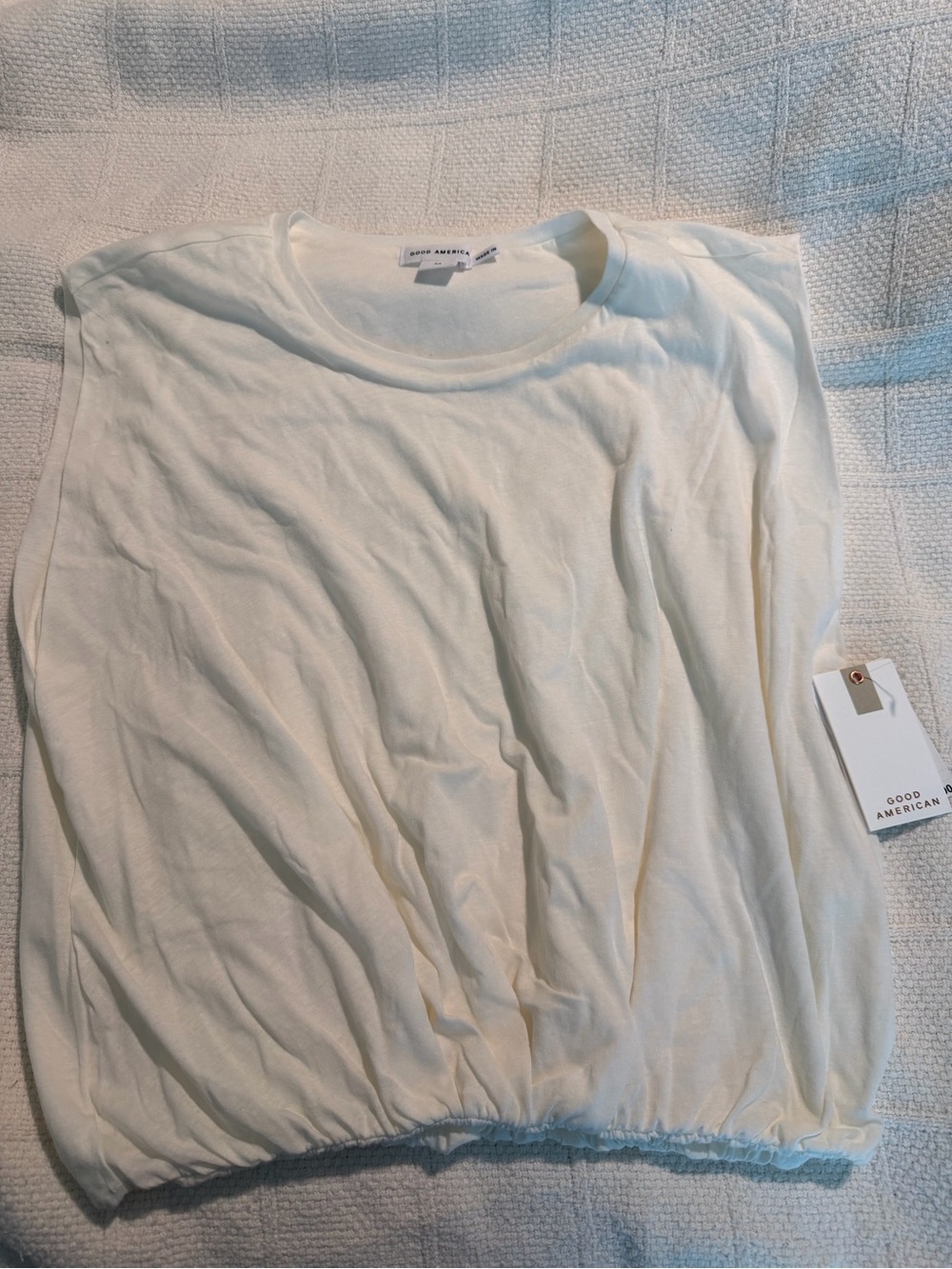 Good American Off-White Muscle Tee